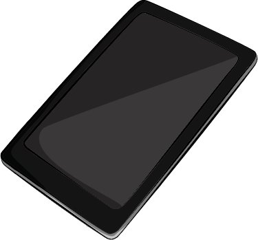 Tablet preto desenhado 